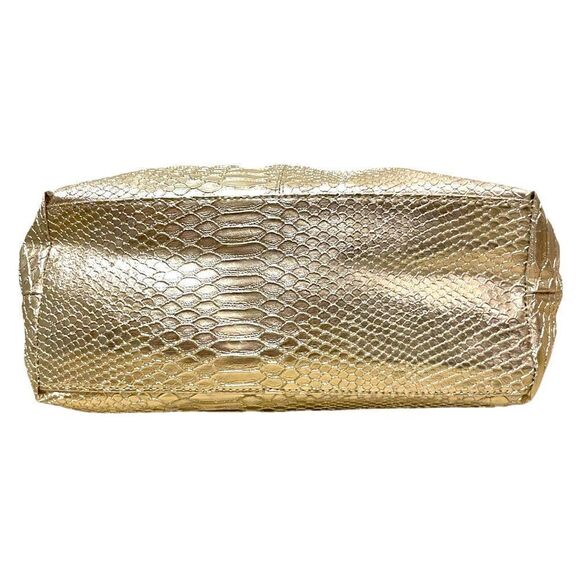 NEIMAN MARCUS Gold Python Embossed Tote - Picture 6 of 10